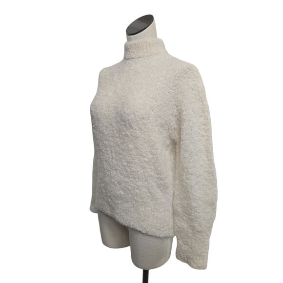 NWT Madewell Size XXS Wool-Alpaca Bouclé-Knit Sweater Cream Oversized NS679 - Picture 7 of 8